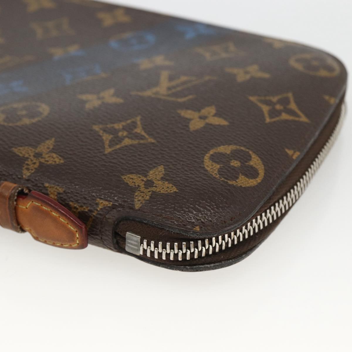LOUIS VUITTON Monogram V line Atoll Travel Case Blue M61172 LV Auth BSZ564