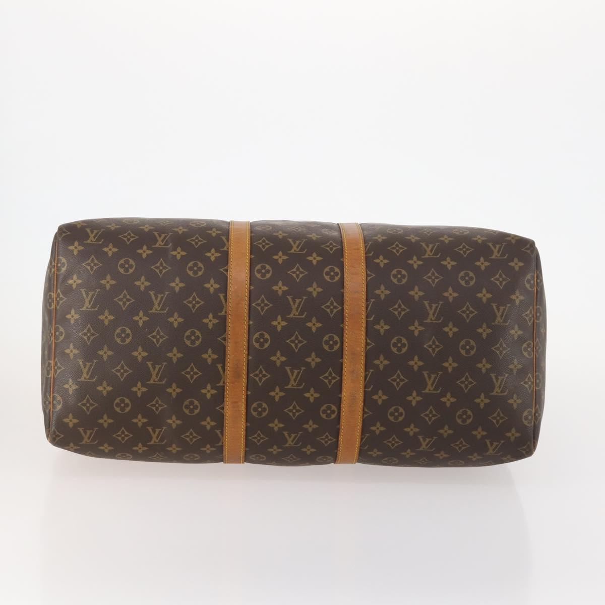 LOUIS VUITTON Monogram Keepall 55 Boston Bag M41424 LV Auth BSZ585