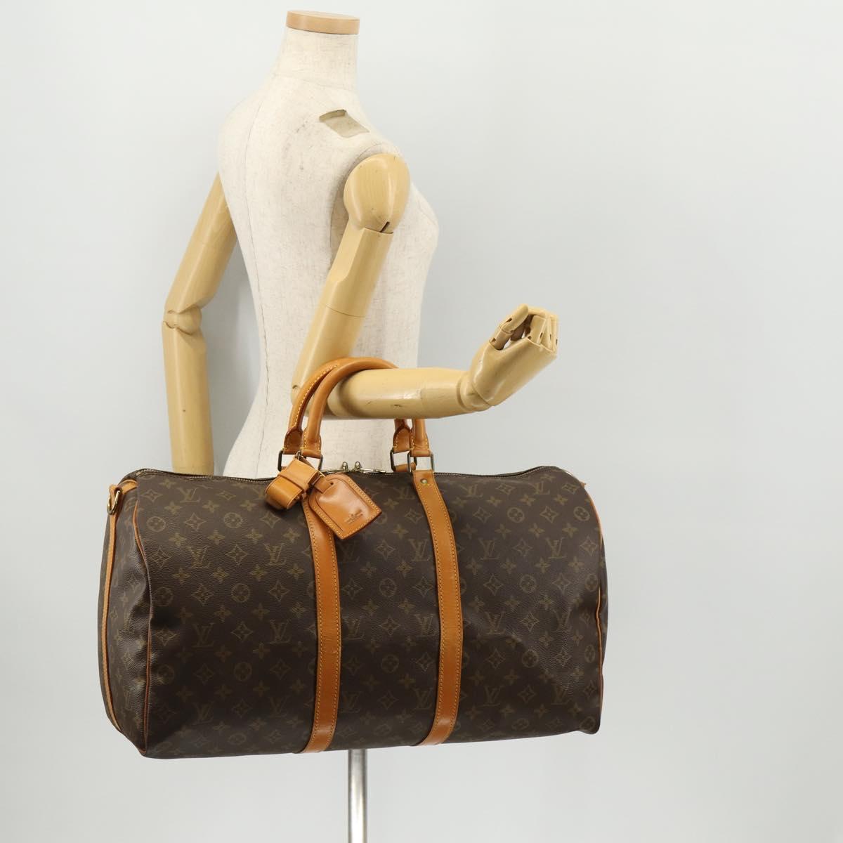 LOUIS VUITTON Monogram Keepall Bandouliere 50 Boston Bag M41416 LV Auth BSZ588