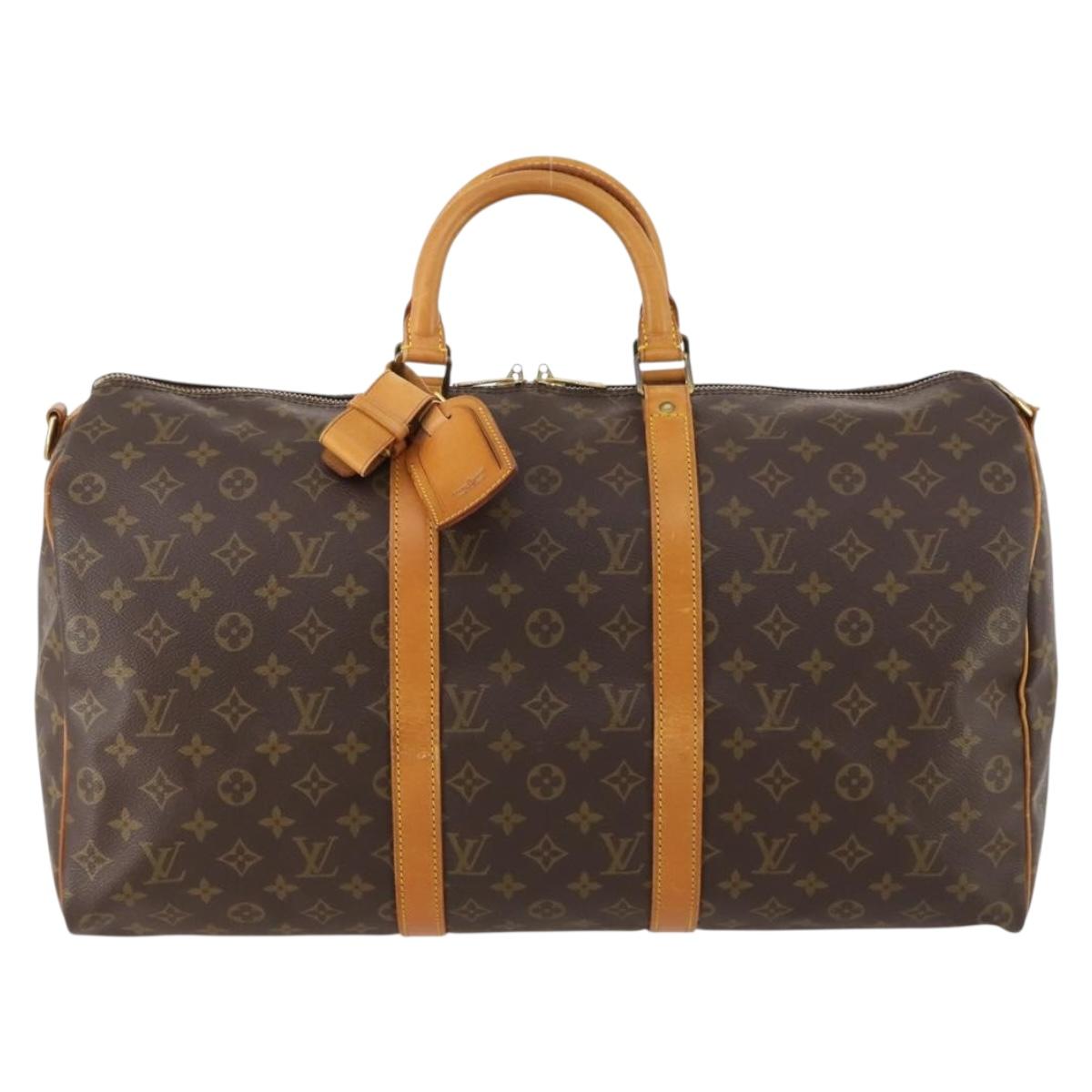 LOUIS VUITTON Monogram Keepall Bandouliere 50 Boston Bag M41416 LV Auth BSZ588