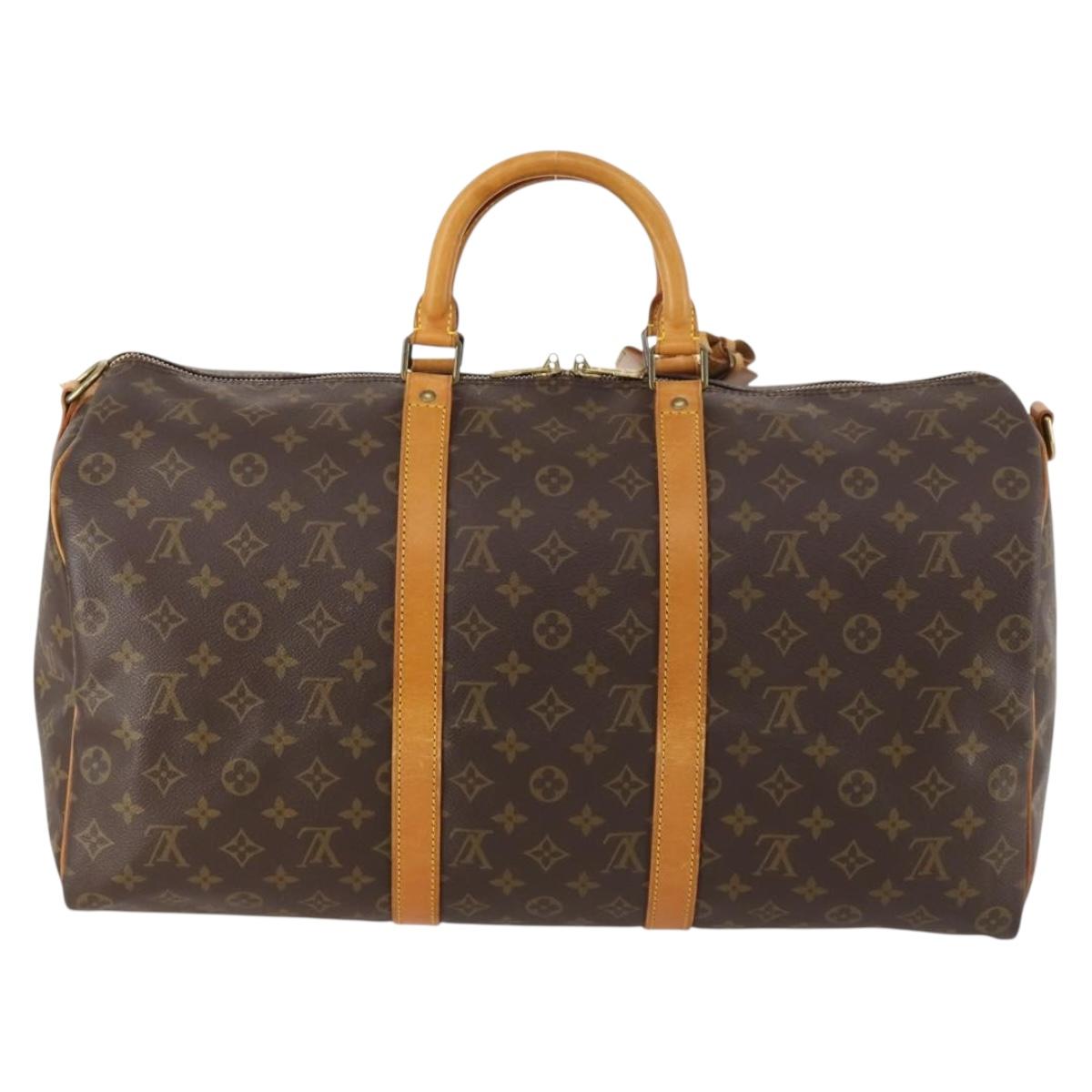 LOUIS VUITTON Monogram Keepall Bandouliere 50 Boston Bag M41416 LV Auth BSZ588