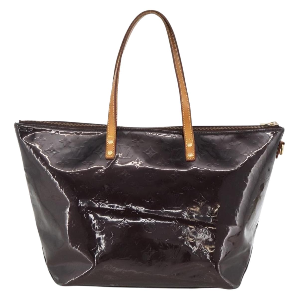 LOUIS VUITTON Monogram Vernis Bellevue GM Tote Bag Amarante M93589 Auth BSZ599