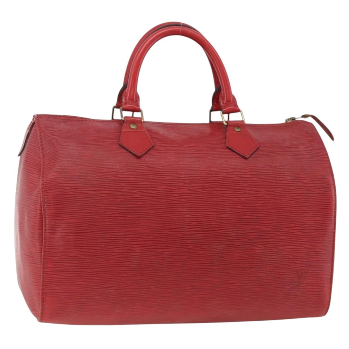 LOUIS VUITTON Epi Speedy 30 Hand Bag Castilian Red M43007 LV Auth BSZ602