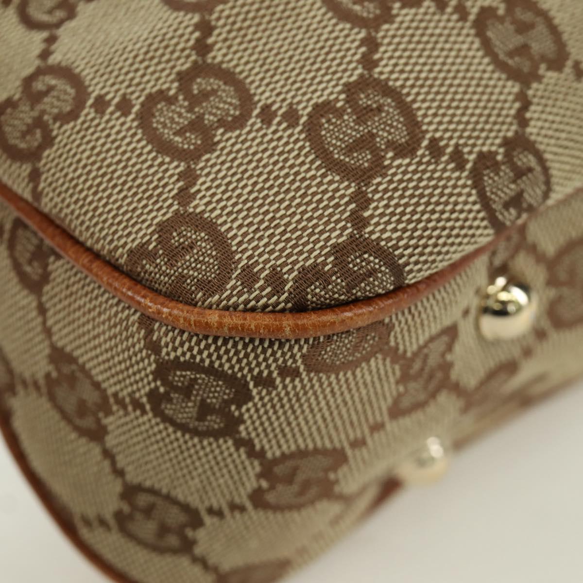 GUCCI GG Canvas Bamboo Hand Bag Beige Gold 137378 Auth BSZ605A
