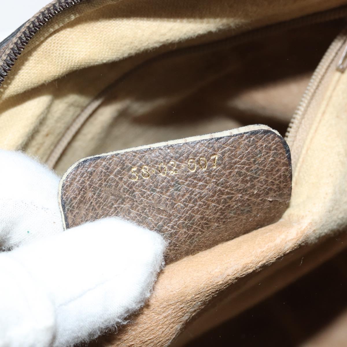 GUCCI GG Supreme Web Sherry Line Boston Bag PVC Beige Gold 58 02 007 Auth BSZ614