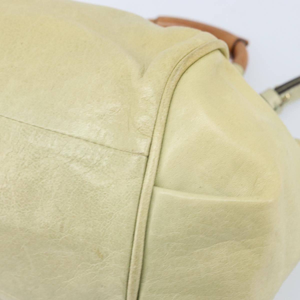Chloe Etel Hand Bag Leather 2way Beige Gold Auth BSZ628A
