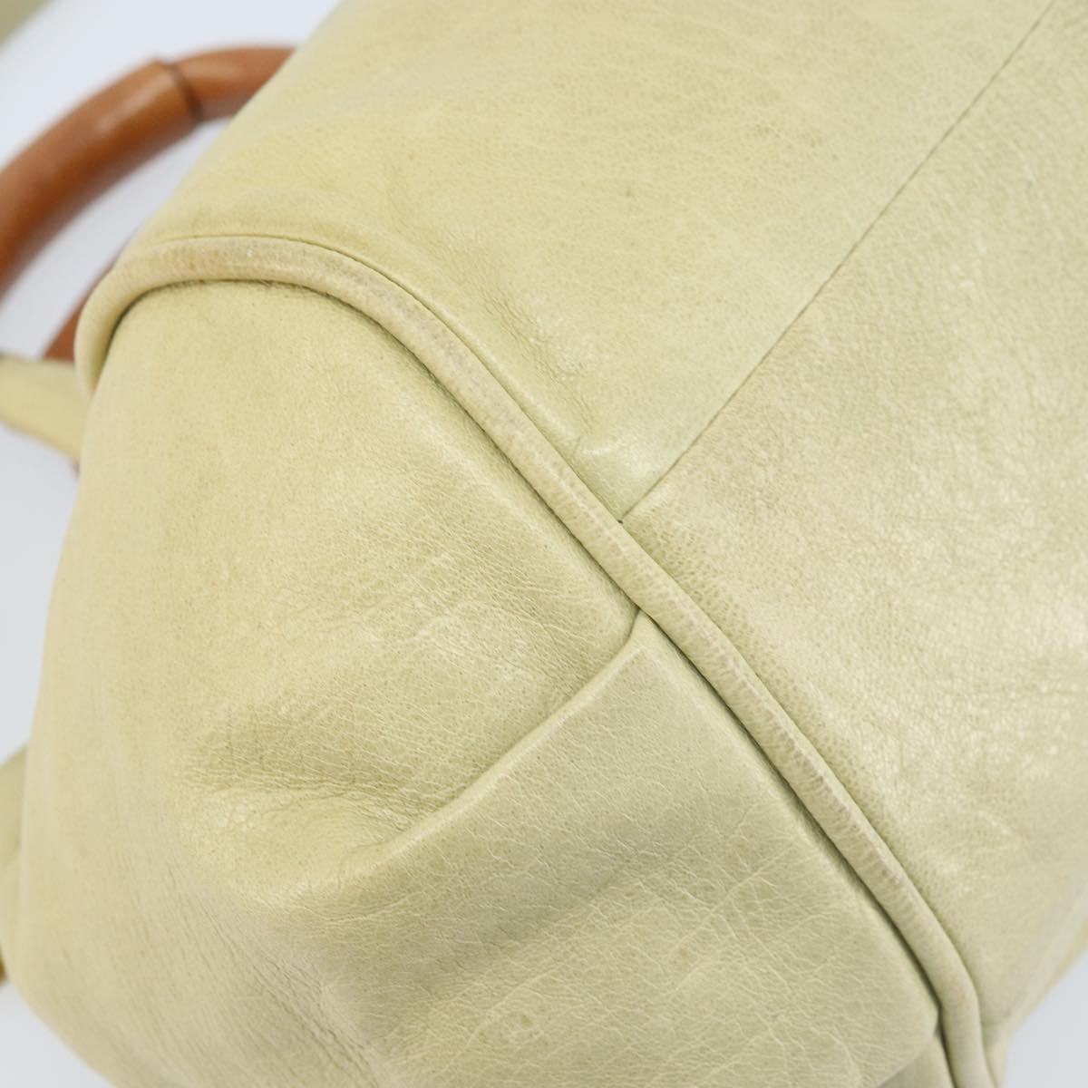 Chloe Etel Hand Bag Leather 2way Beige Gold Auth BSZ628A