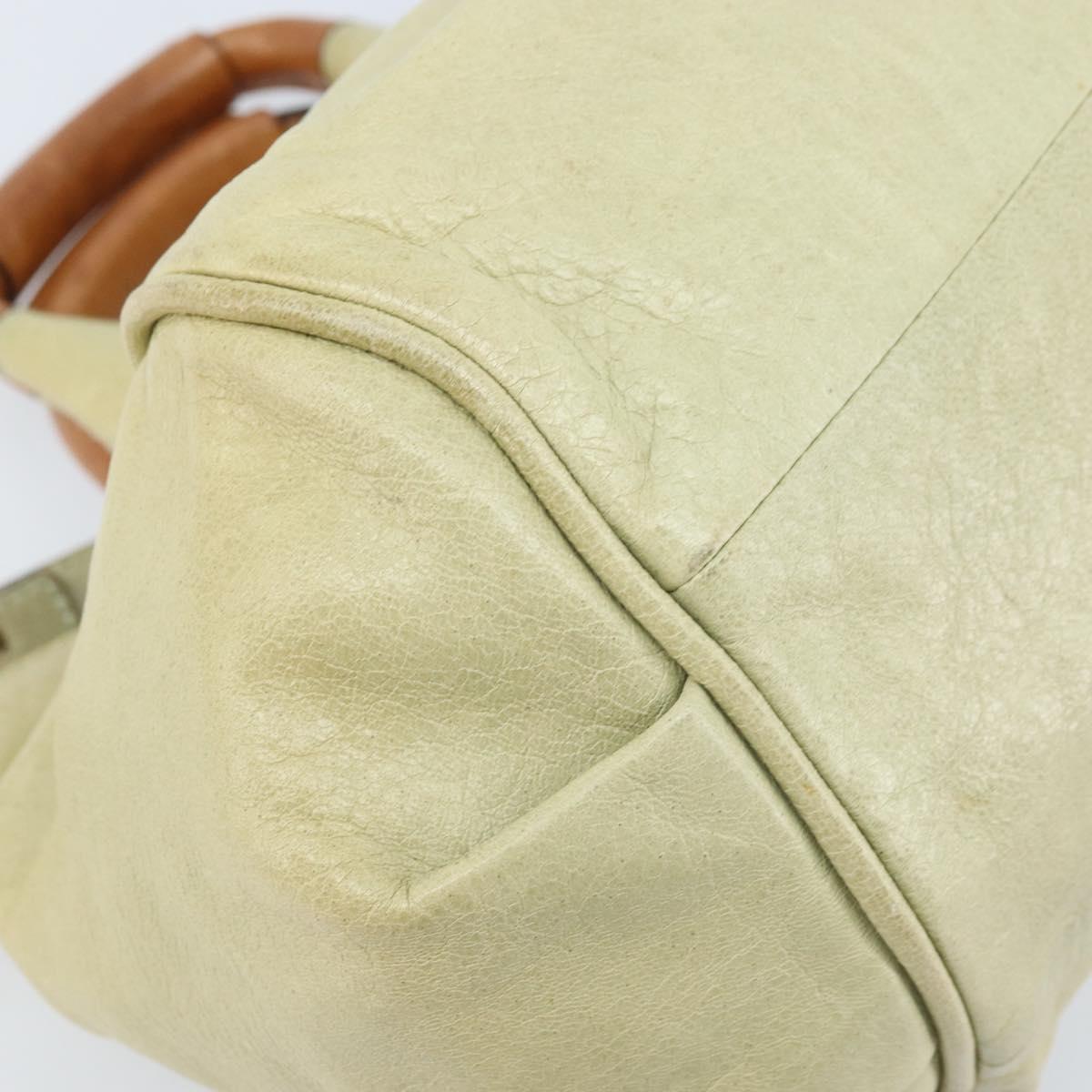 Chloe Etel Hand Bag Leather 2way Beige Gold Auth BSZ628A