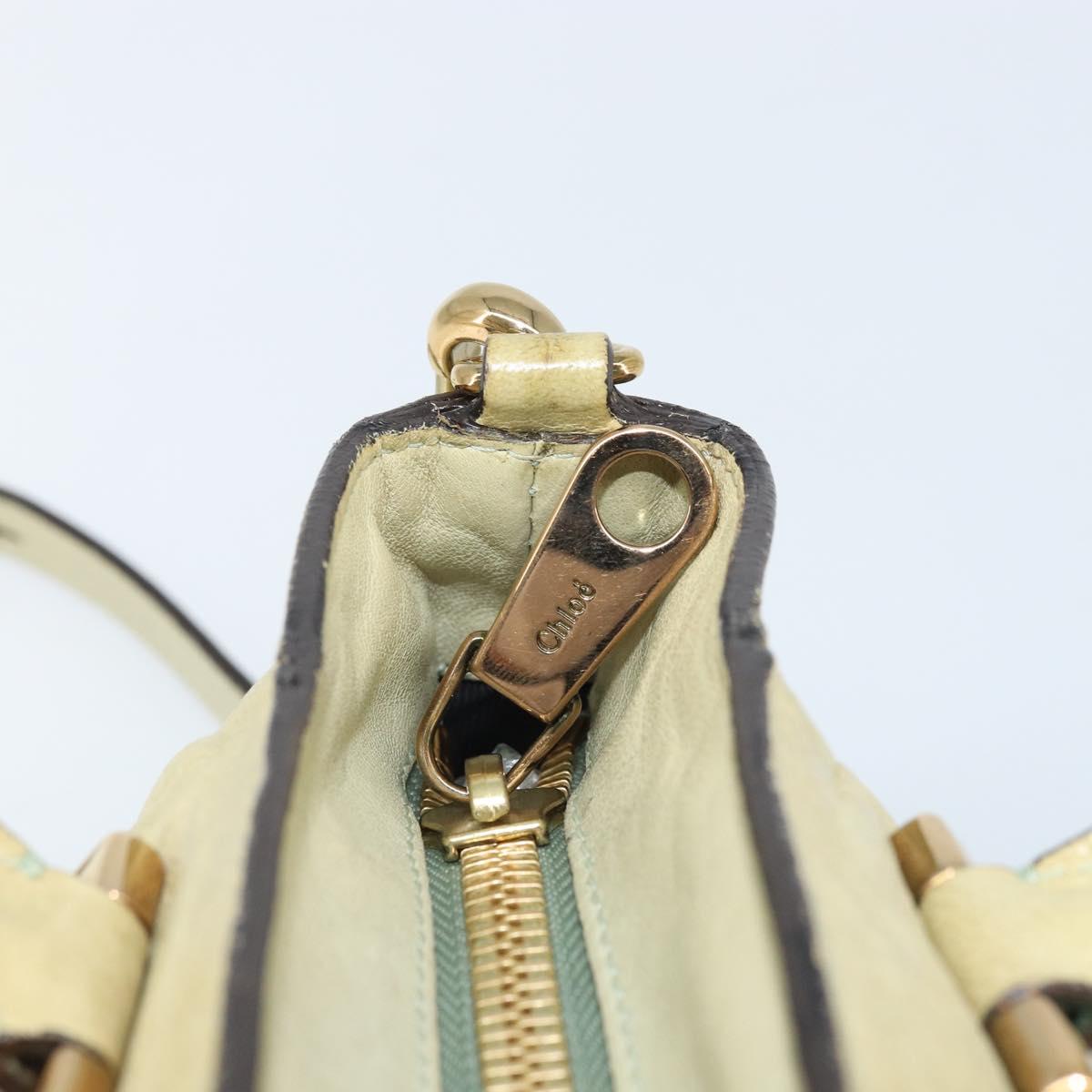 Chloe Etel Hand Bag Leather 2way Beige Gold Auth BSZ628A