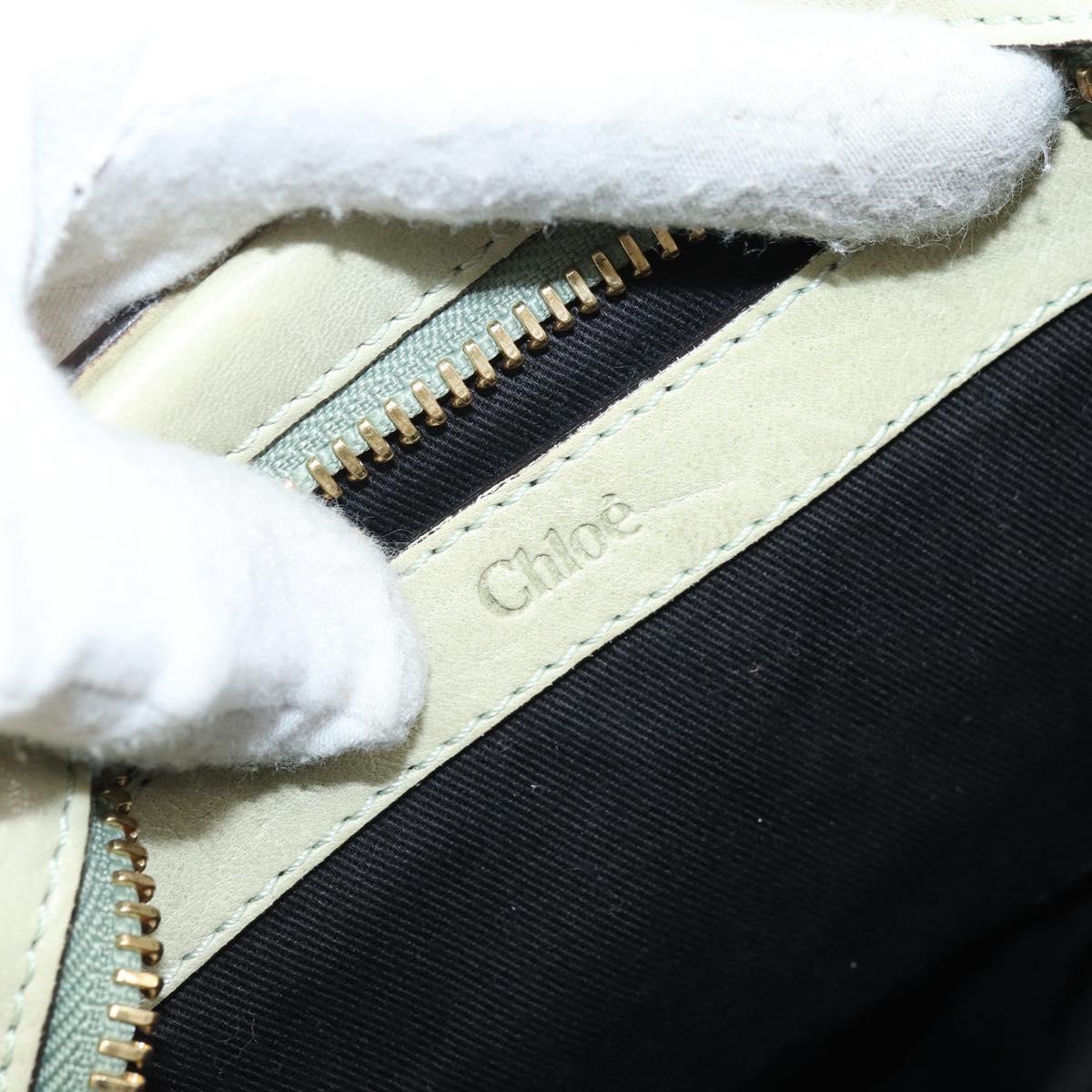 Chloe Etel Hand Bag Leather 2way Beige Gold Auth BSZ628A