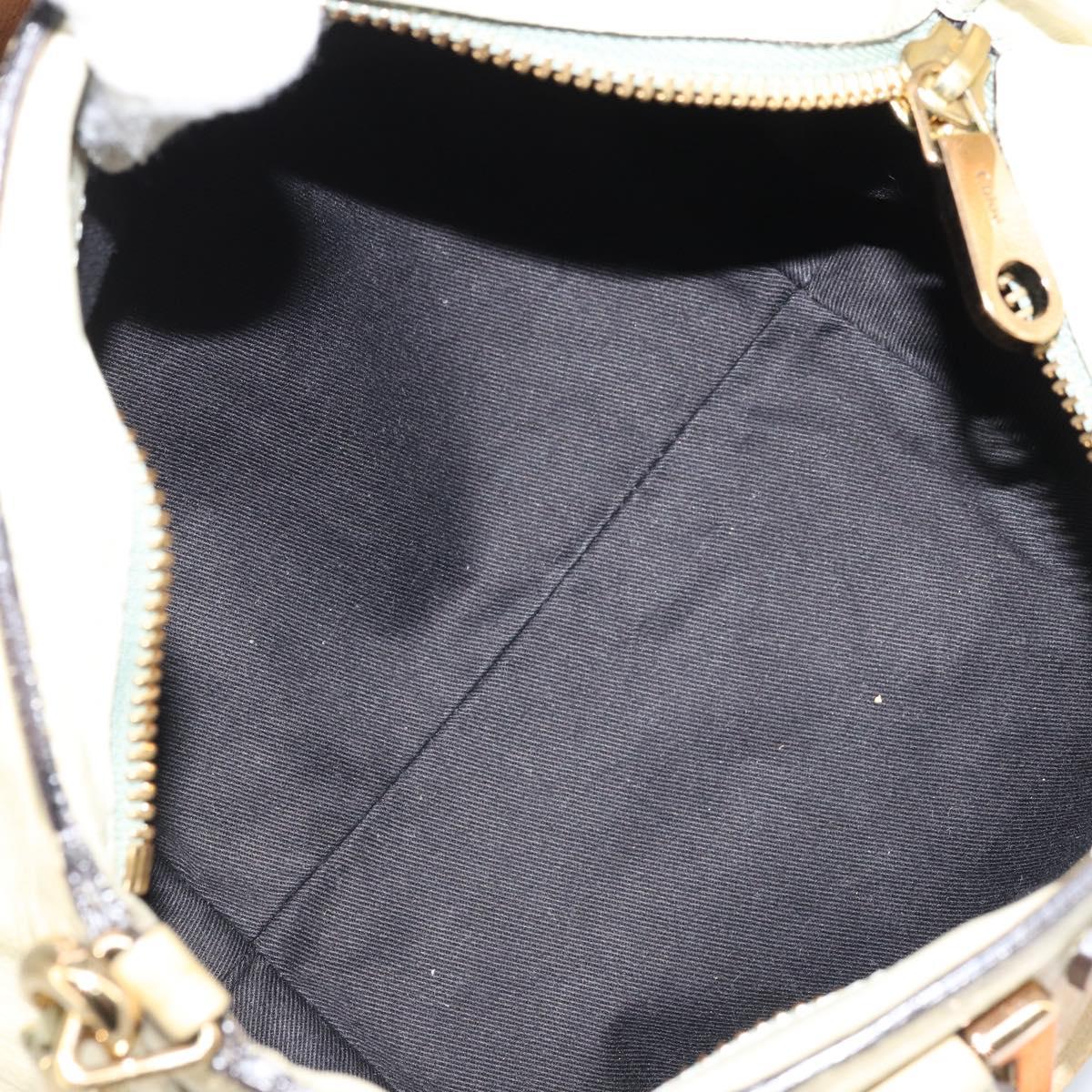 Chloe Etel Hand Bag Leather 2way Beige Gold Auth BSZ628A
