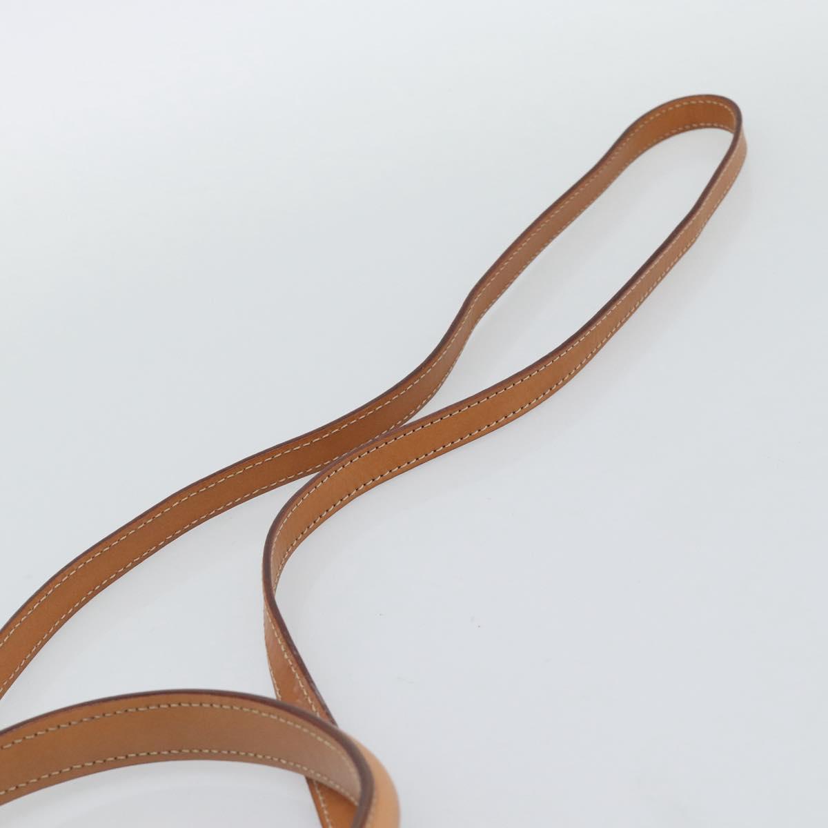CELINE Macadam Canvas Circle Hand Bag PVC Leather 2way Brown Gold Auth BSZ648V