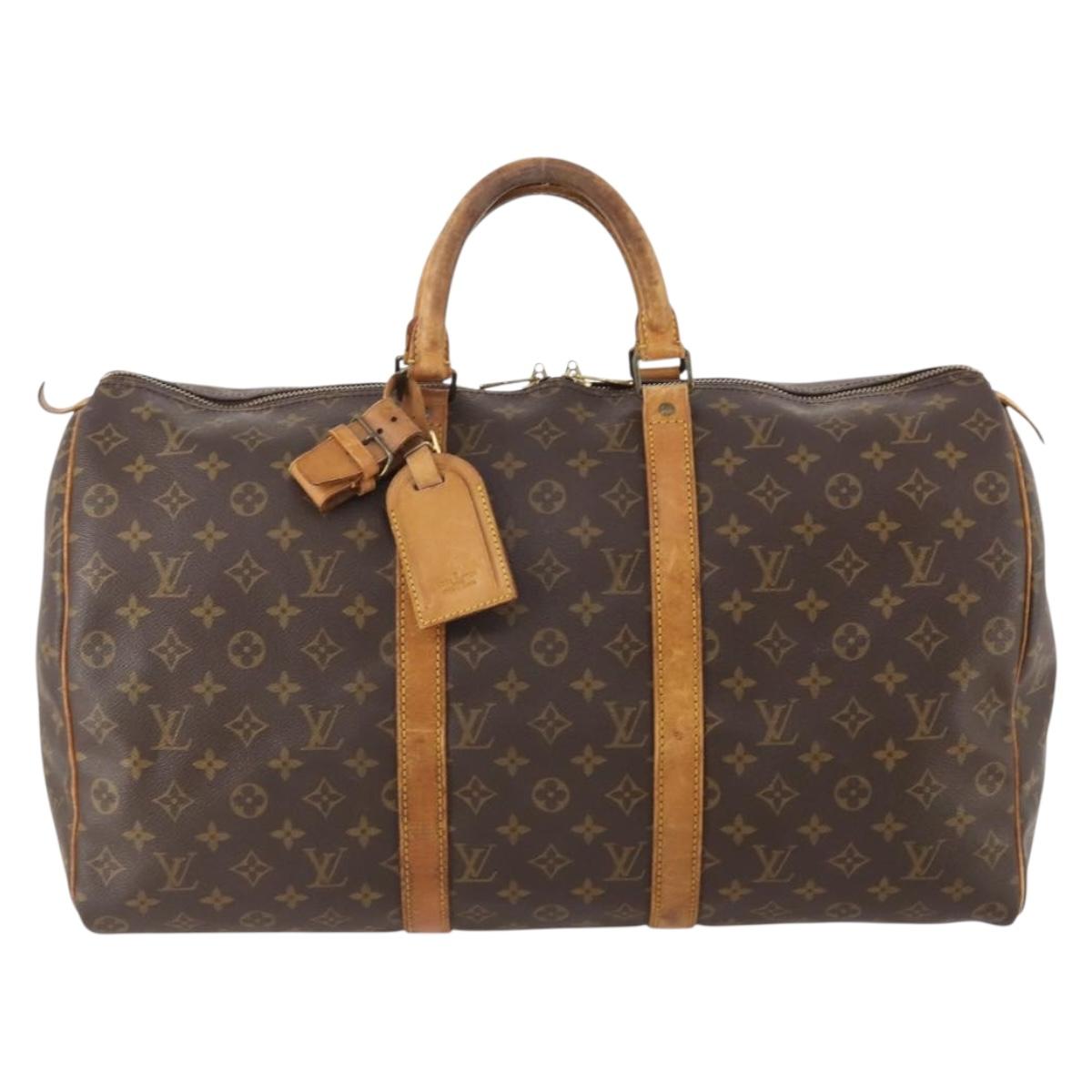 LOUIS VUITTON Monogram Keepall 50 Boston Bag M41426 LV Auth BSZ706