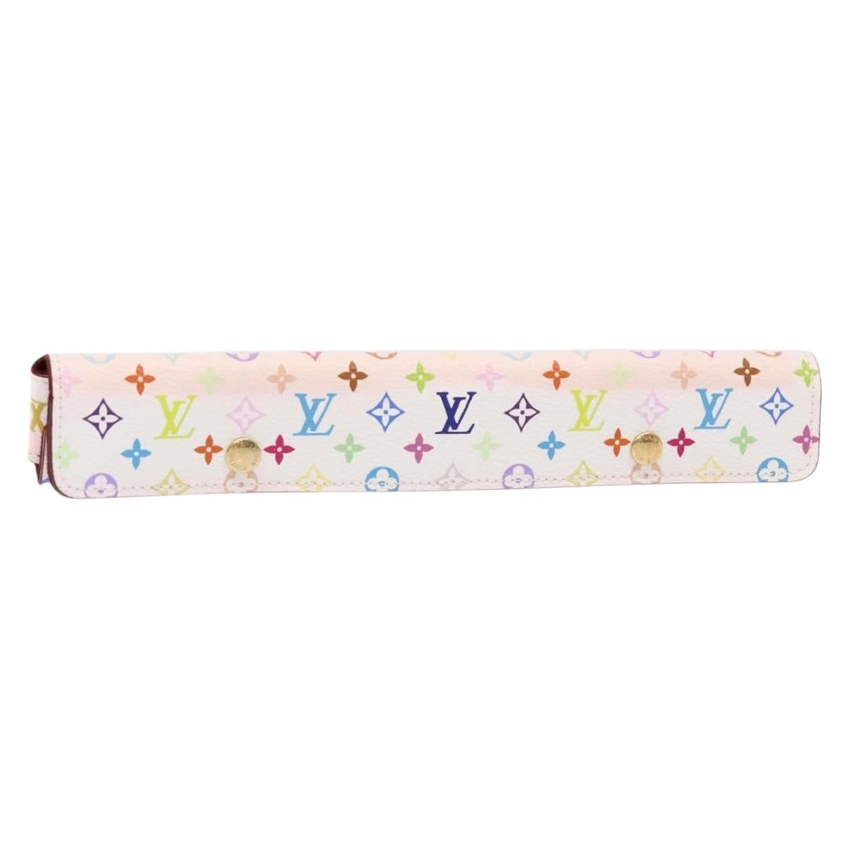 LOUIS VUITTON Accessory Case Watch case White LV Auth CB063