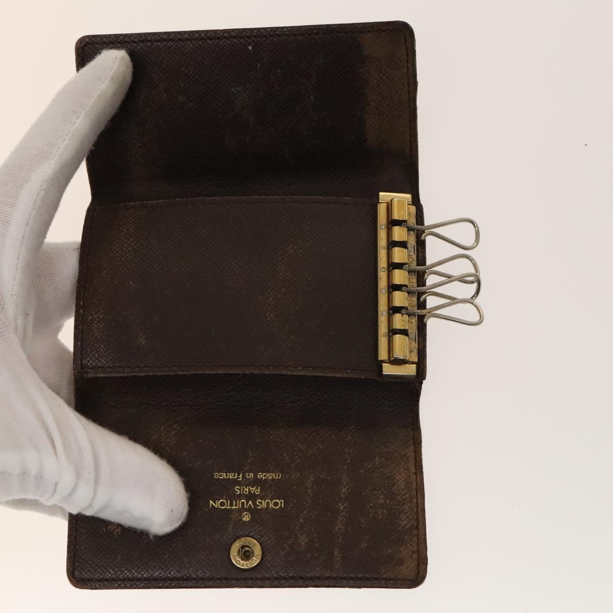 LOUIS VUITTON Damier Azur Ebene Graphite Key Case 9Set LV Auth CB078