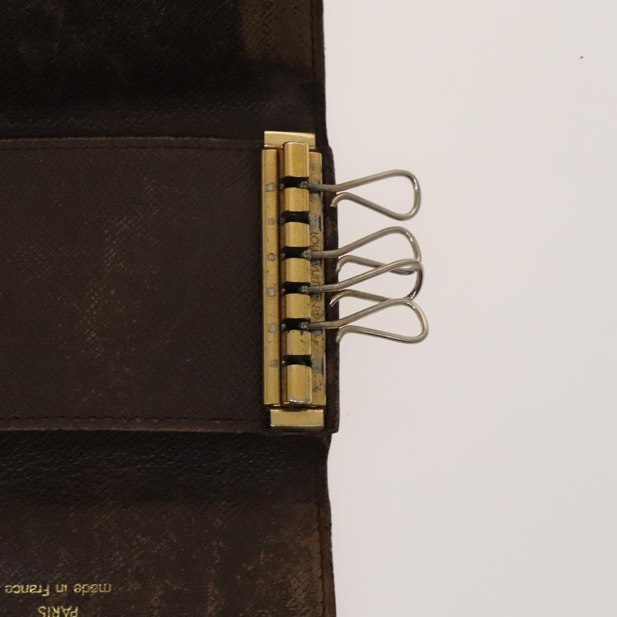 LOUIS VUITTON Damier Azur Ebene Graphite Key Case 9Set LV Auth CB078