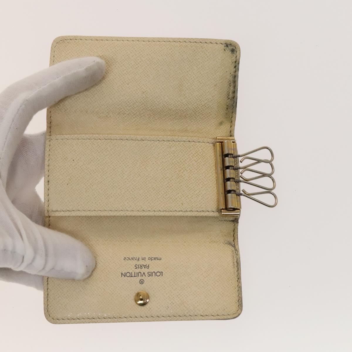 LOUIS VUITTON Damier Azur Ebene Graphite Key Case 9Set LV Auth CB078