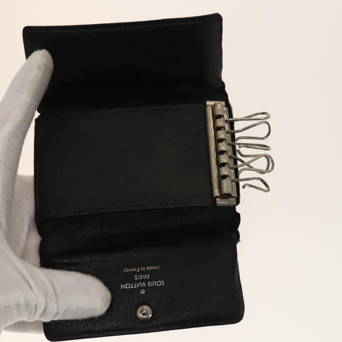 LOUIS VUITTON Damier Azur Ebene Graphite Key Case 9Set LV Auth CB078