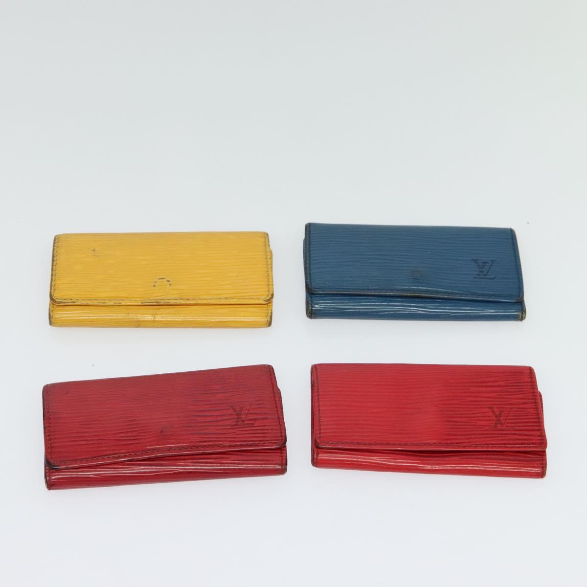 LOUIS VUITTON Epi Key Case 10set Yellow Red blue LV Auth CB080