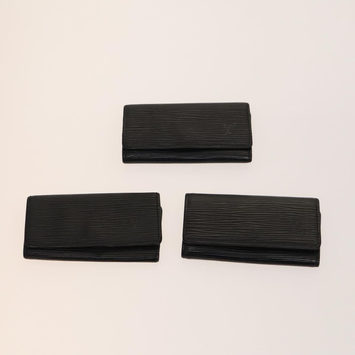 LOUIS VUITTON Epi Key Case 10set Black LV Auth CB081
