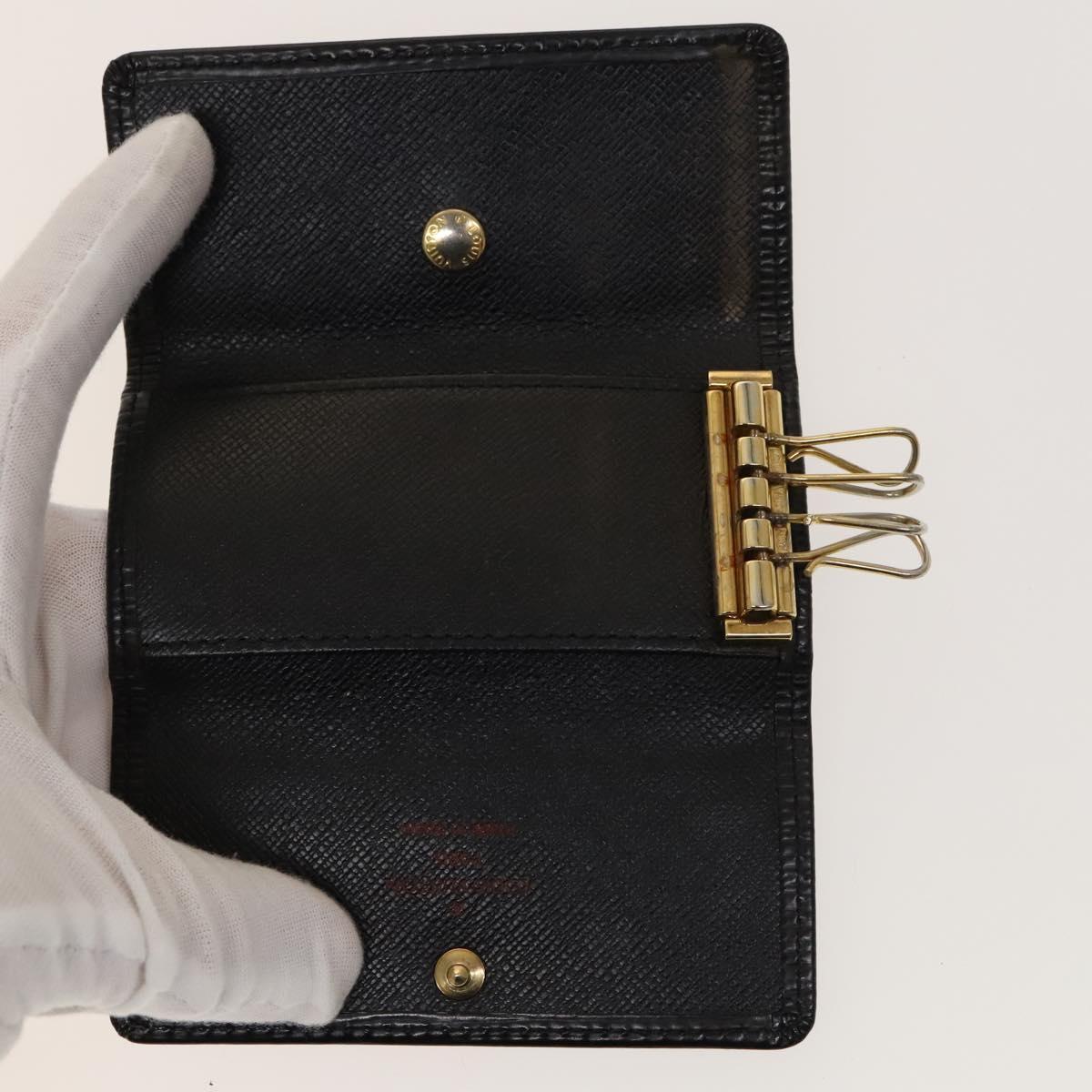 LOUIS VUITTON Epi Key Case 10set Black LV Auth CB081
