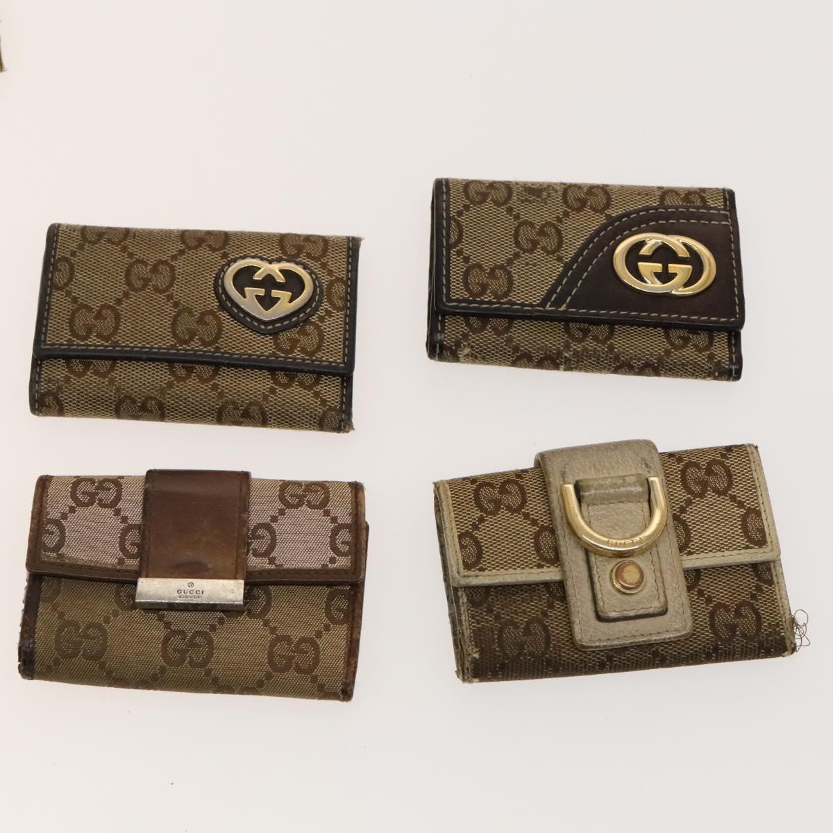 GUCCI GG Canvas Key Case 10set Beige Auth CB082