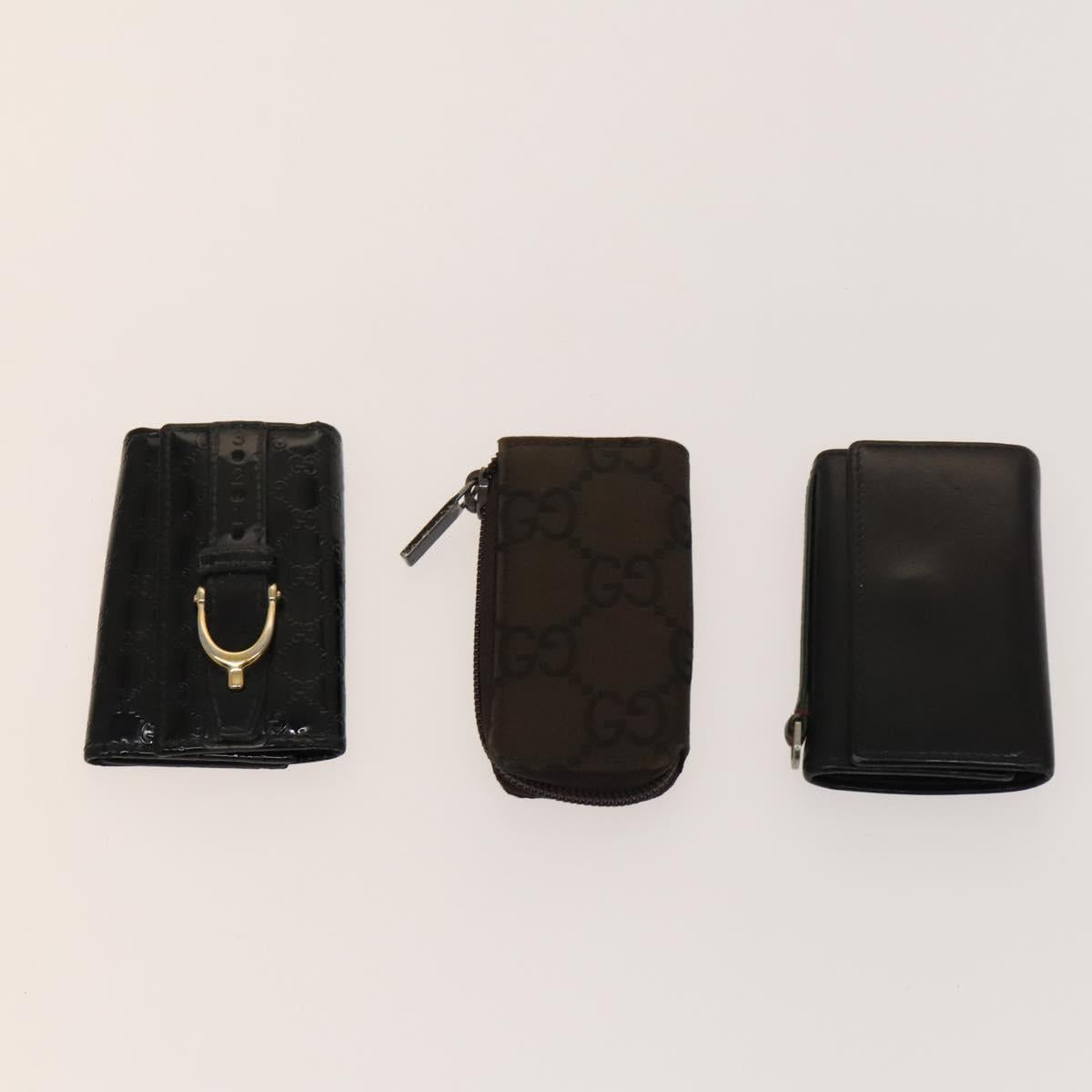 GUCCI GG Canvas Key Case 10set Beige Black Auth CB085