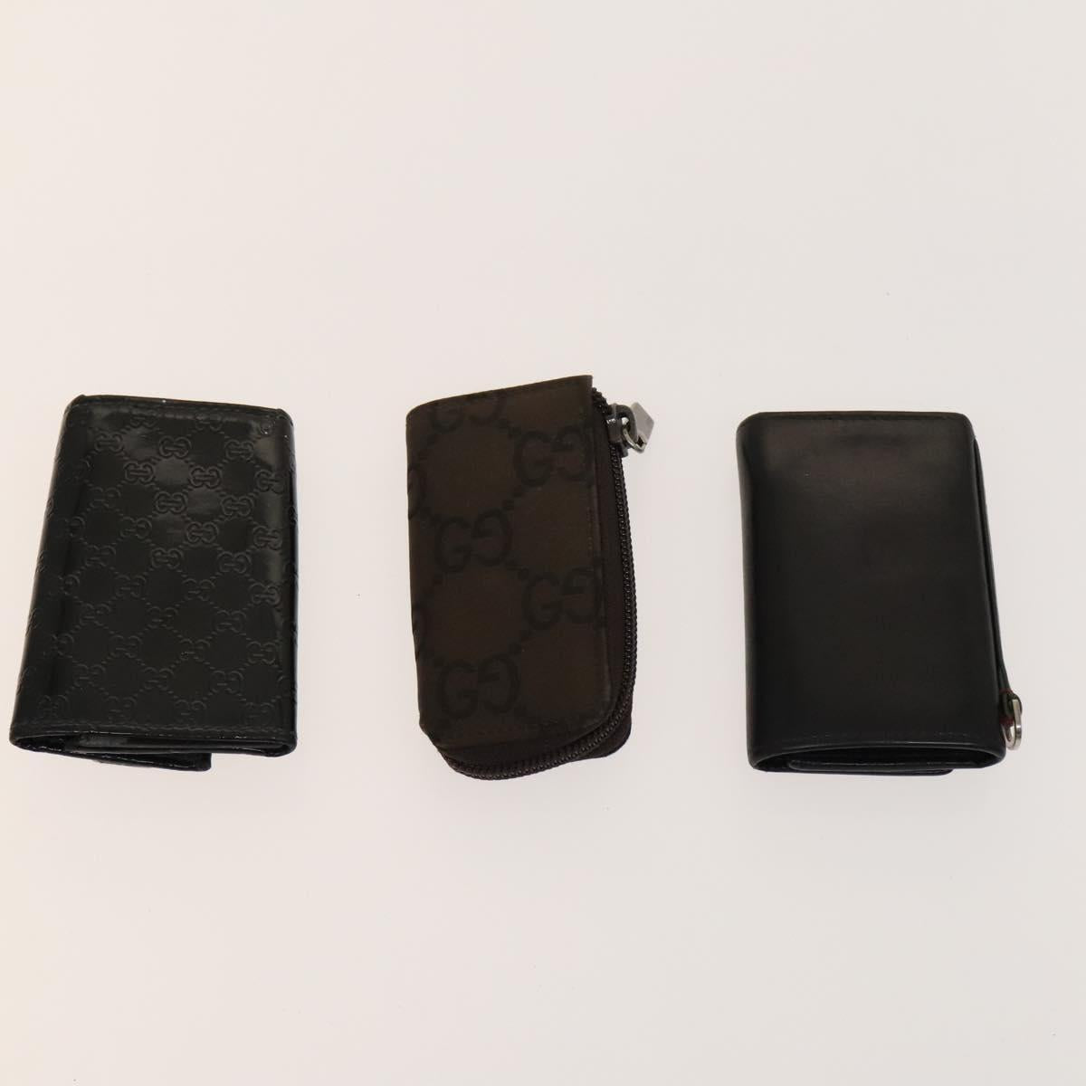 GUCCI GG Canvas Key Case 10set Beige Black Auth CB085