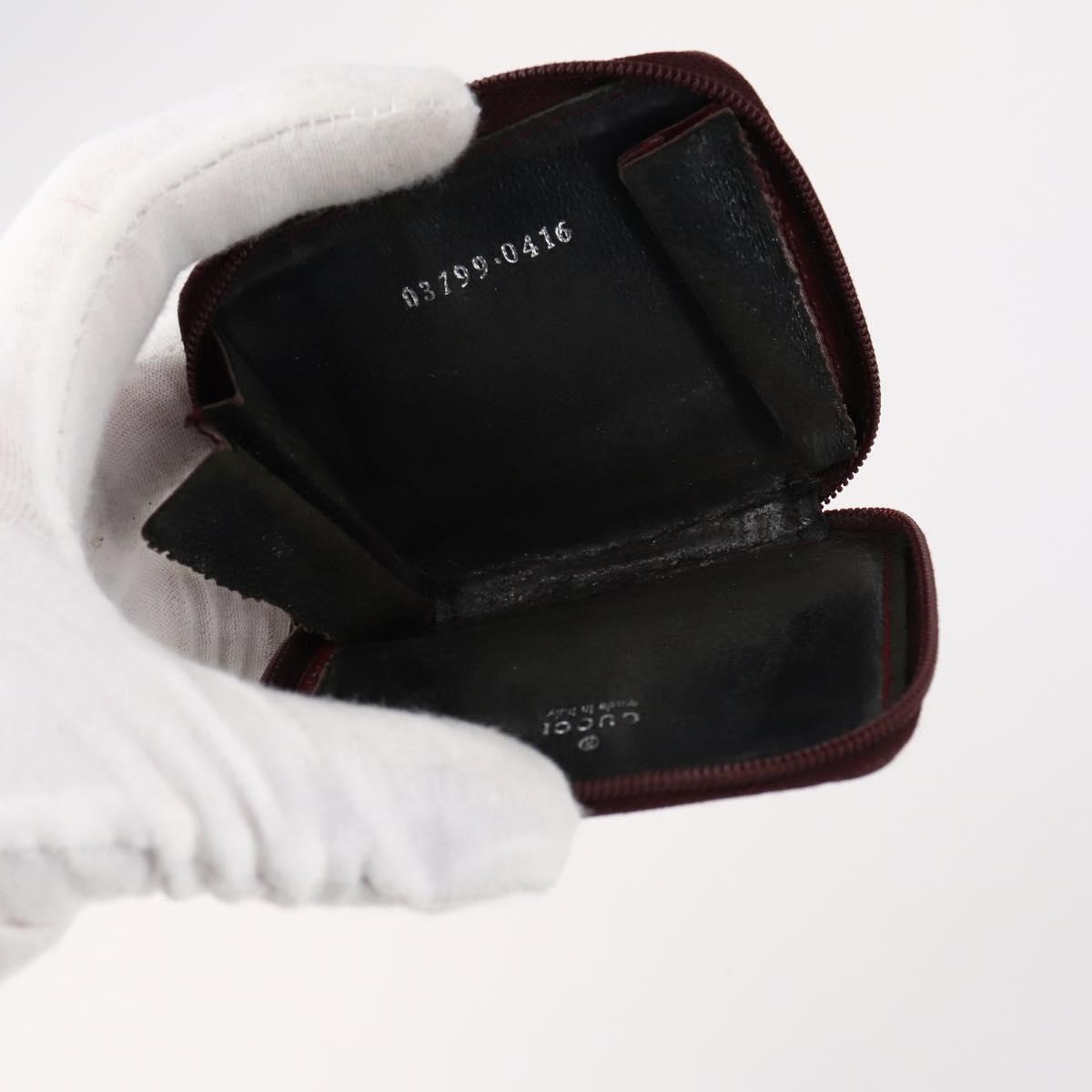 GUCCI GG Canvas Micro GG Guccissima Wallet Leather Canvas 10set Red Auth CB108