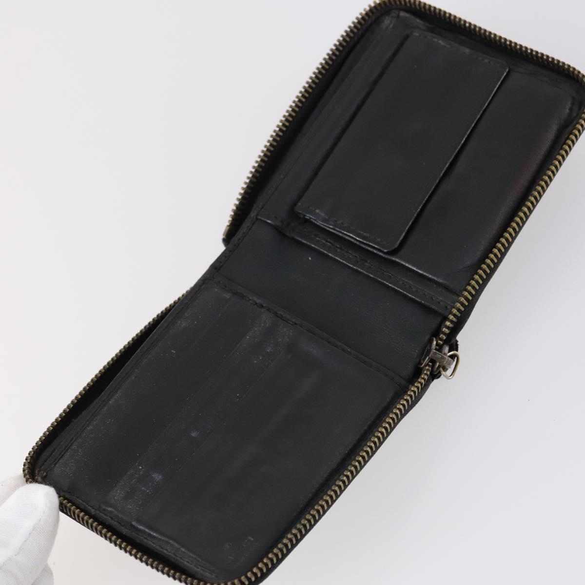 GUCCI GG Canvas Micro GG Guccissima Wallet Leather PVC 10set Black Auth CB109