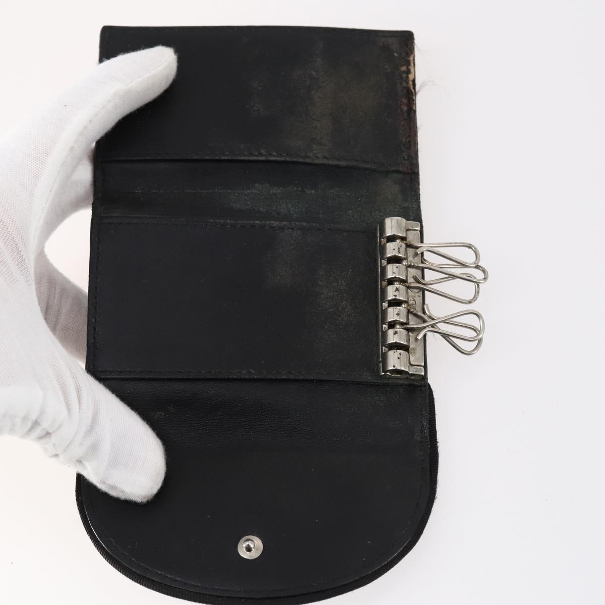 Christian Dior Trotter Canvas Key Case Leather Canvas PVC 10set Beige Auth CB116