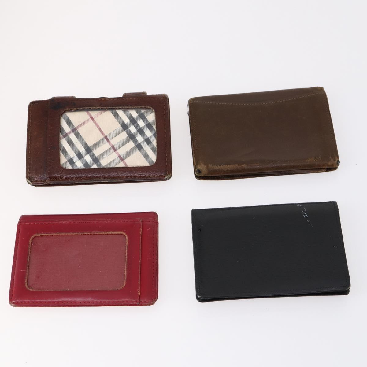 BURBERRY Card Case Canvas Leather 10set Beige Black Red Auth CB119
