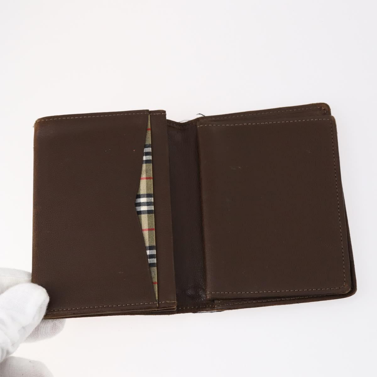 BURBERRY Card Case Canvas Leather 10set Beige Black Red Auth CB119