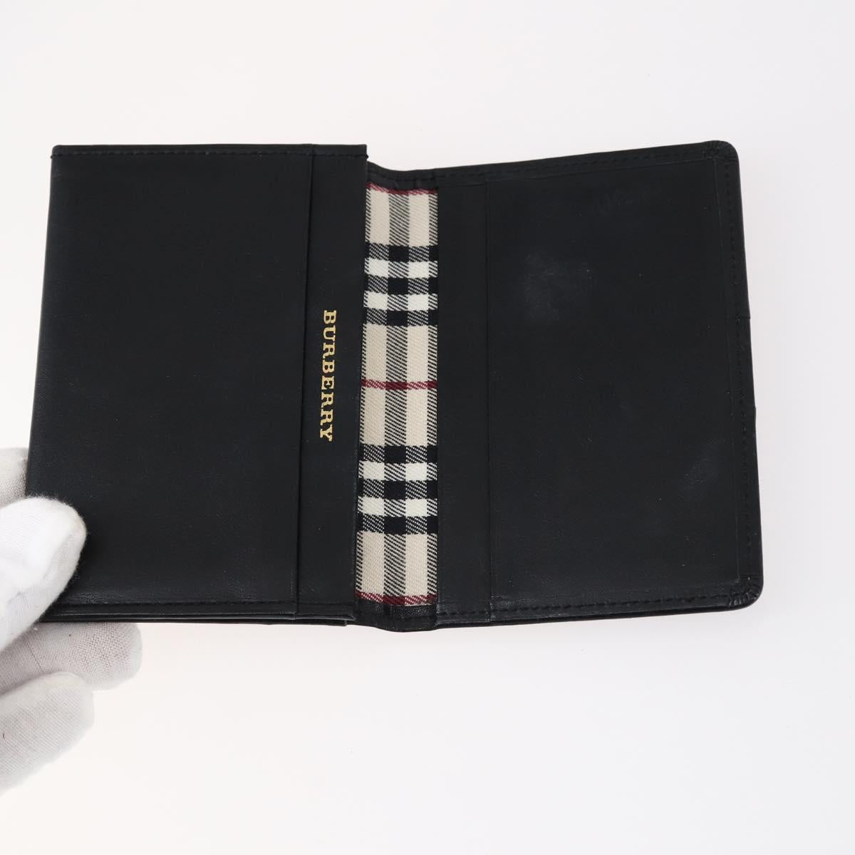 BURBERRY Card Case Canvas Leather 10set Beige Black Red Auth CB119