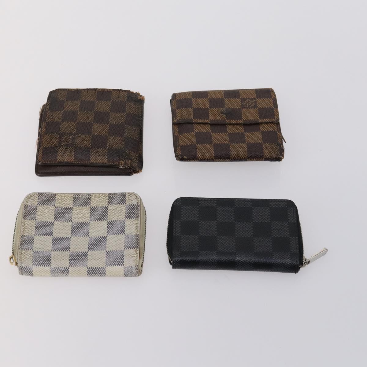 LOUIS VUITTON Damier Ebene Azur Graphite Wallet 10 Set LV Auth CB128