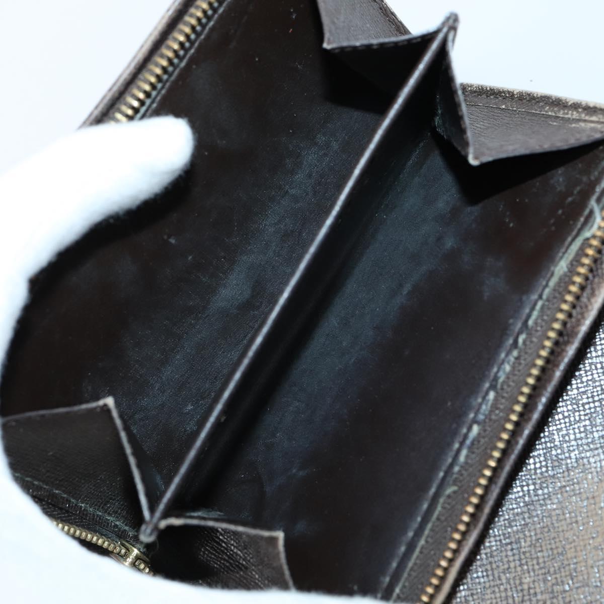 LOUIS VUITTON Damier Ebene Azur Graphite Wallet 10 Set LV Auth CB128