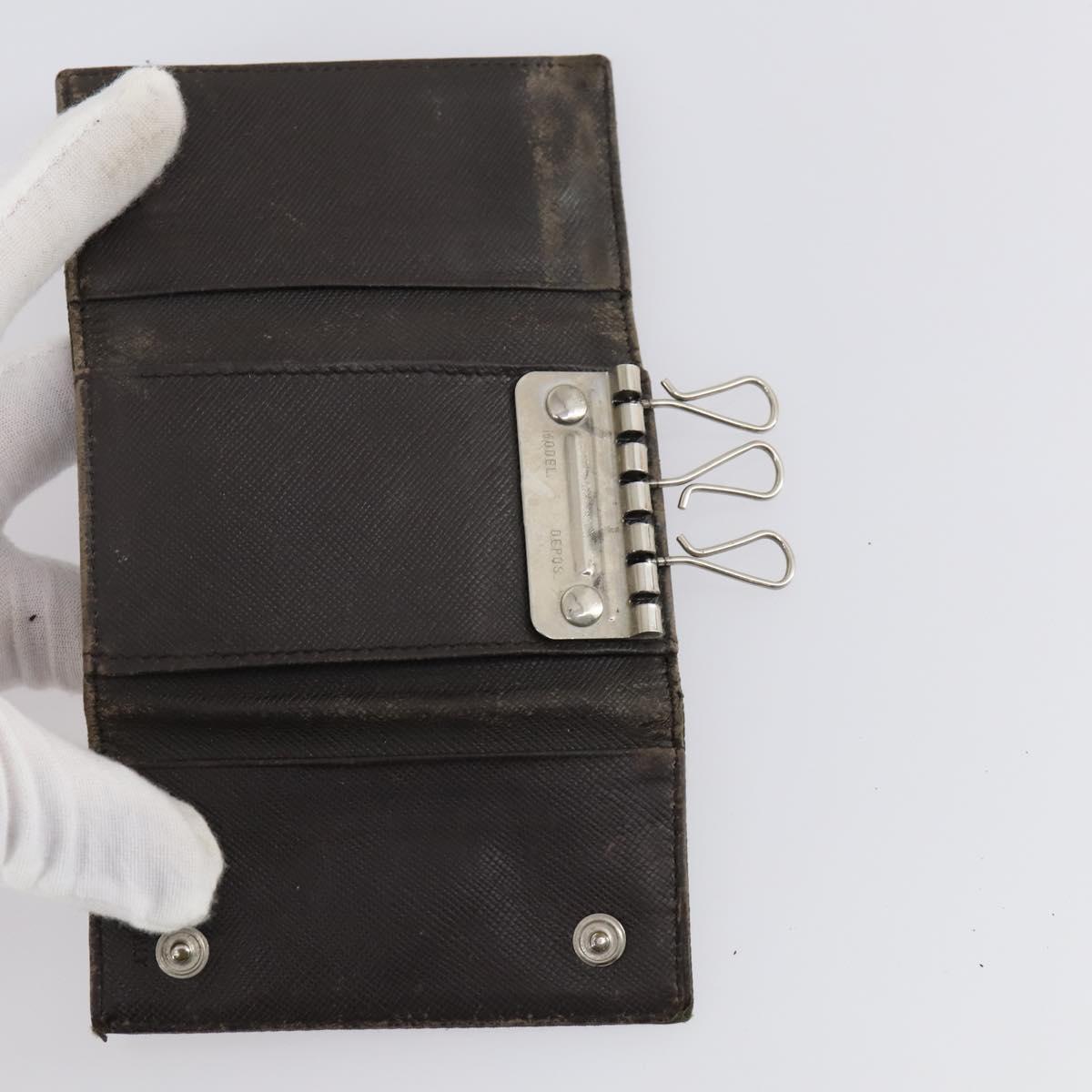 PRADA Key Case Saffiano Nylon 10 Set Pink Black blue Auth CB139