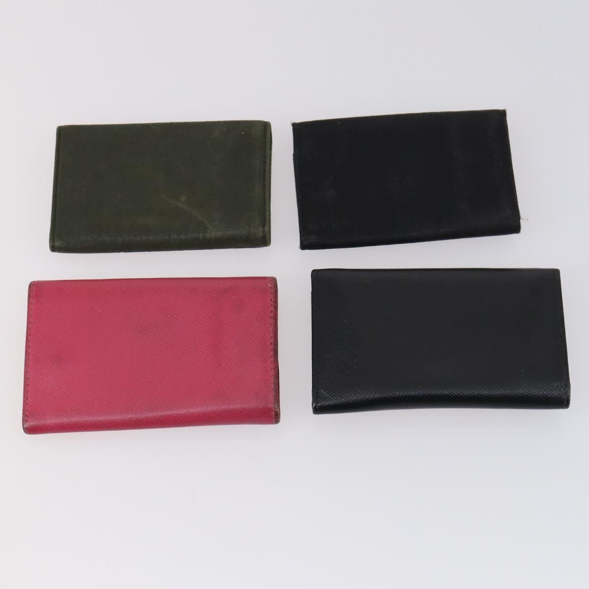 PRADA Key Case Saffiano Nylon 10 Set Pink Black blue Auth CB139