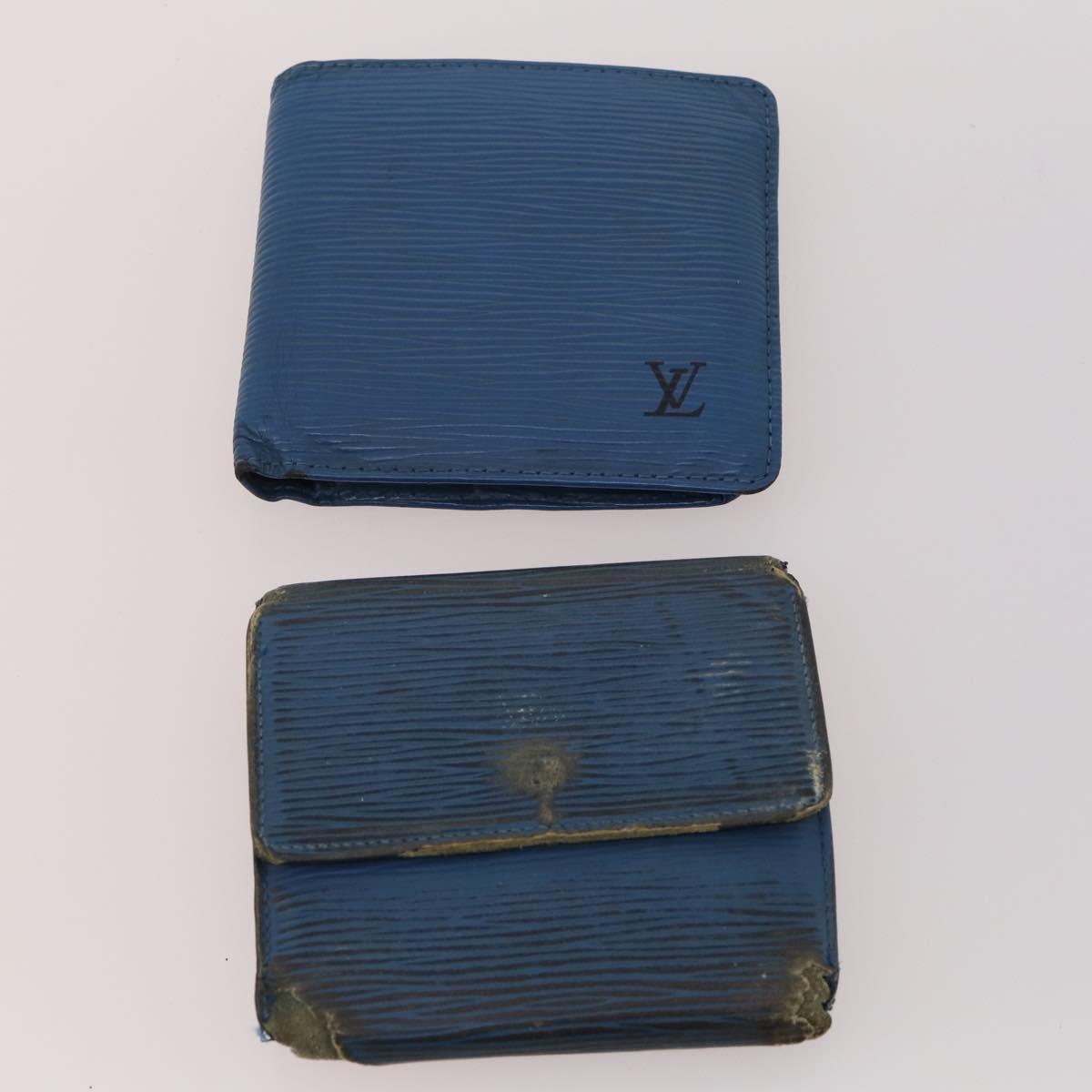 LOUIS VUITTON Epi Wallet 10 Set Black Red blue LV Auth CB154