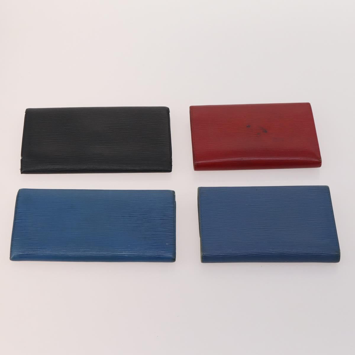 LOUIS VUITTON Epi Wallet 10 Set Black Red blue LV Auth CB154