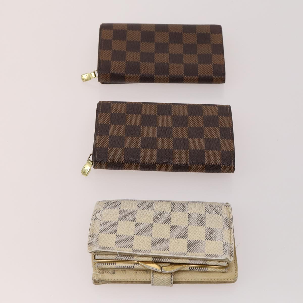 LOUIS VUITTON Damier Ebene Azur Graffit Wallet 10 Set LV Auth CB155