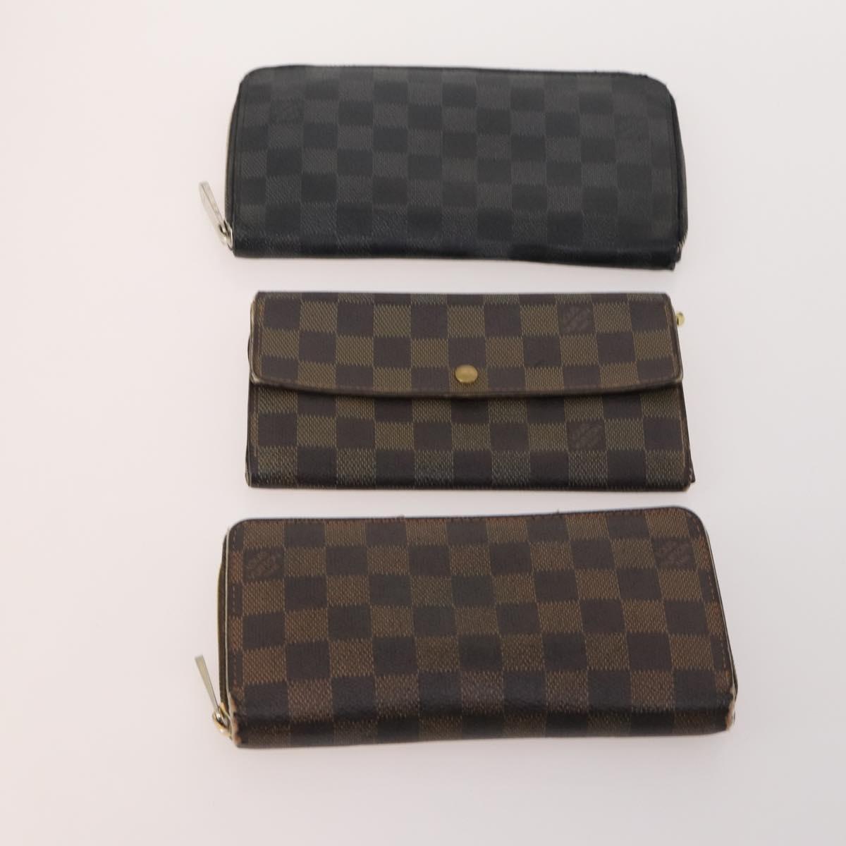 LOUIS VUITTON Damier Ebene Azur Graffit Wallet 10 Set LV Auth CB155