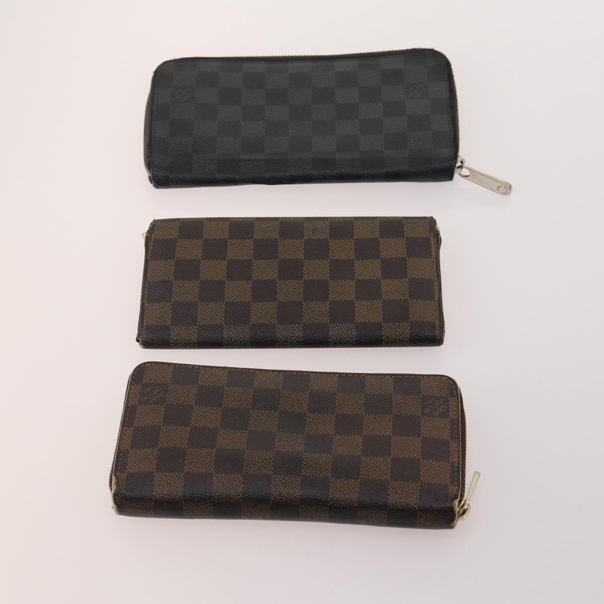 LOUIS VUITTON Damier Ebene Azur Graffit Wallet 10 Set LV Auth CB155