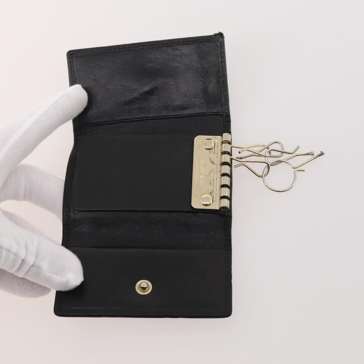 GUCCI GG Canvas Guccissima Key Case Leather 10 Set Beige Black white Auth CB167