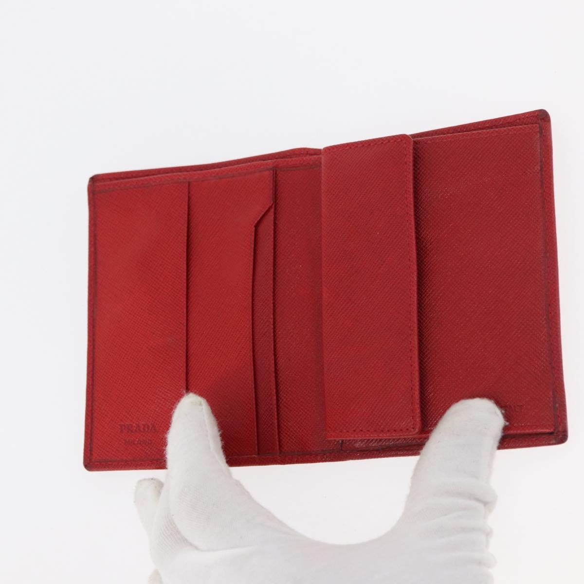 PRADA Wallet Leather 10 Set Black Red Navy Auth CB171