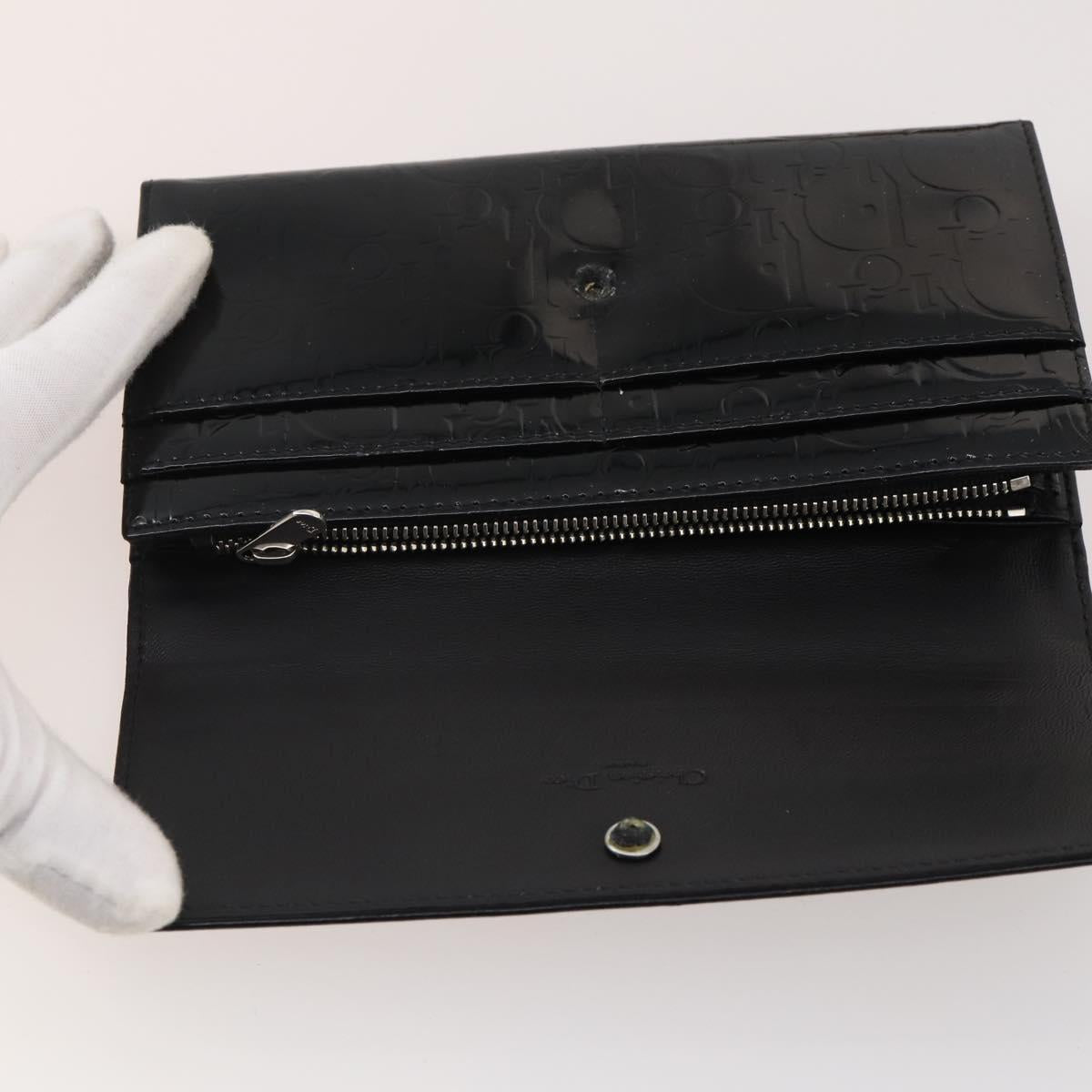 Christian Dior Trotter Canvas Wallet Leather 10 Set Beige Black pink Auth CB175