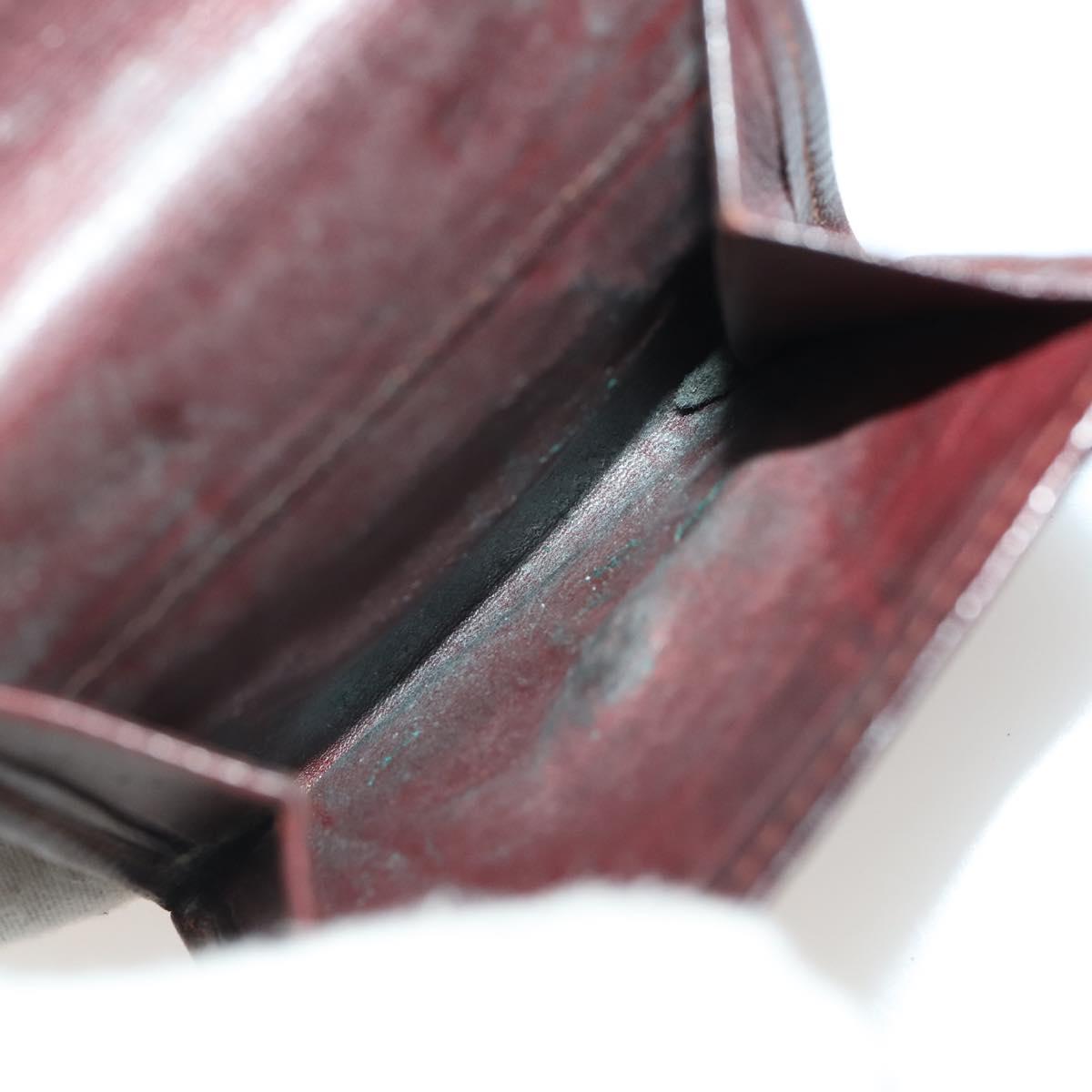 CARTIER Wallet Leather 10 Set Bordeaux Auth CB190
