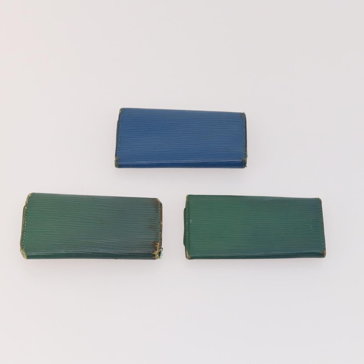 LOUIS VUITTON Epi Key Case 10 Set Black Yellow blue LV Auth CB191