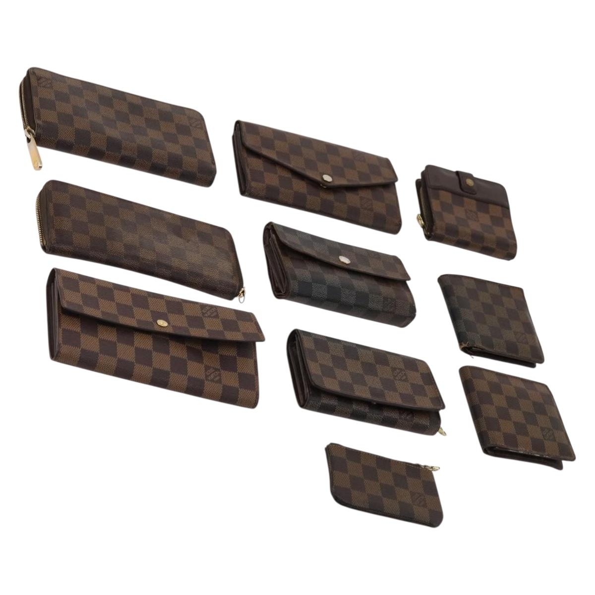 LOUIS VUITTON Damier Ebene Wallet 10 Set LV Auth CB202
