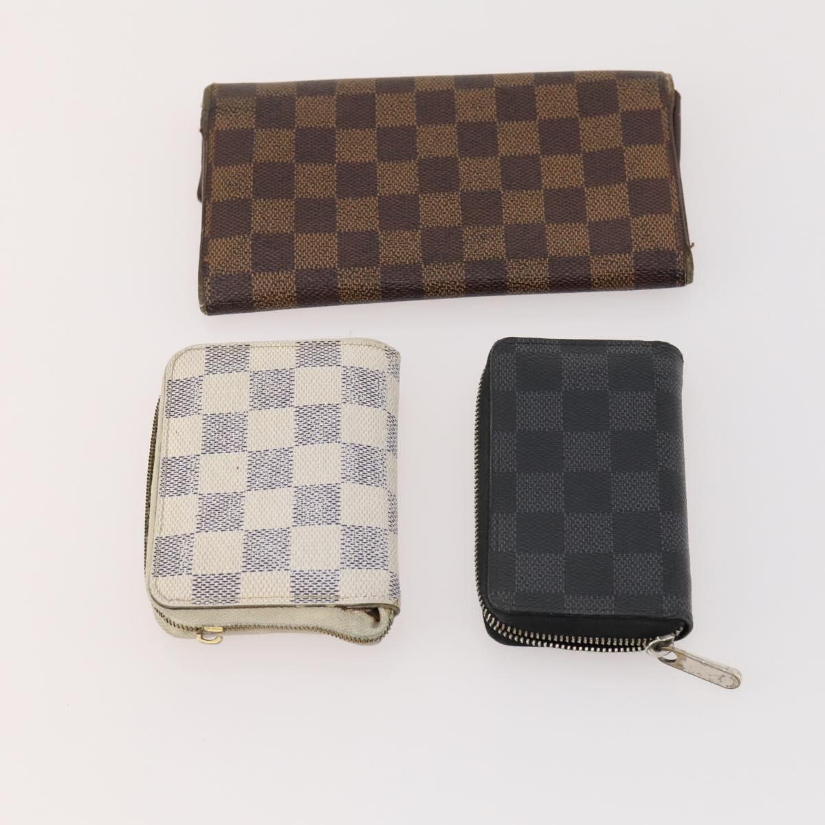 LOUIS VUITTON Damier Ebene Azur Graffit Wallet 10 Set LV Auth CB207